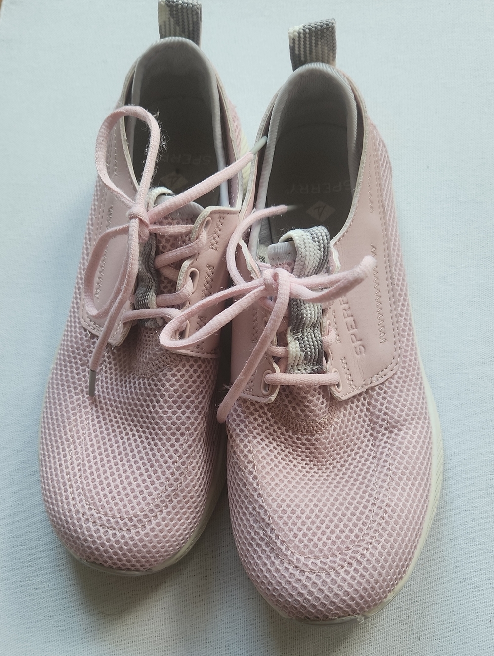 Sperry Light Pink Mesh Lace-Up Sneakers